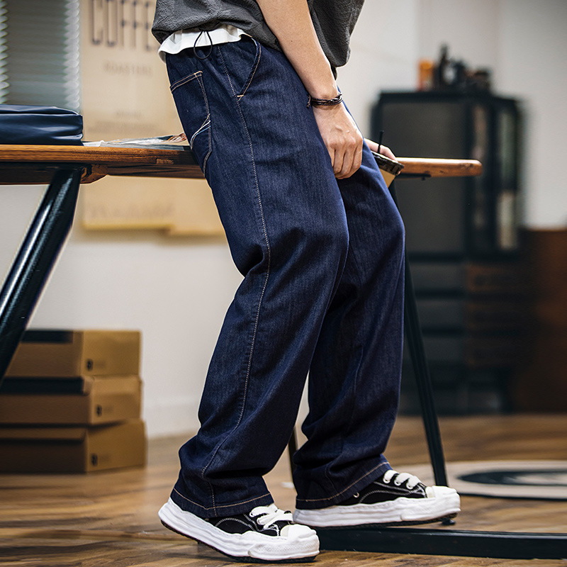 Silk and Mint Fiber Natural Color Thin Denim Jeans for Men, Summer 2026 New Style, Anti-Fade, Loose Straight-Leg Pants
