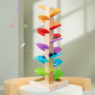 Children's Leaf Rolling Ball Toy, Leaf Tower Rolling Ball, Bead Assembly, Wooden Parent-Child Interactive Intelligence Development