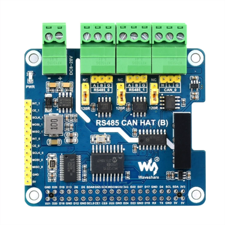 Модуль изоляции RS485 для Raspberry Pi (Weixue), расширяемая плата: двойной RS485 + CAN, с встроенными цепями защиты