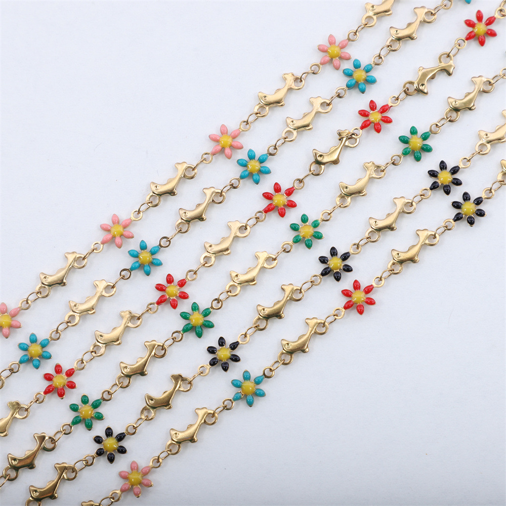 Bracelets Classification Pastoral Flower 304 Stainless Steel Bracelets In Bulk