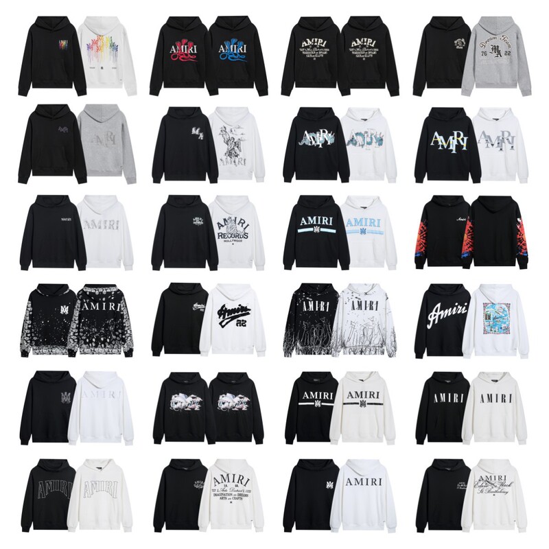 AMIRI Classic Letter LOGO Foreign Trade Beauty Tide High Street Men's and Women's Loose Casual Fashion All-match Hooded Sweatshirt AMIRI Classic Letter LOGO Foreign Trade Beauty Tide High Street Men's and Women's Loose Casual Fashion All-match Hooded Sweatshirt
