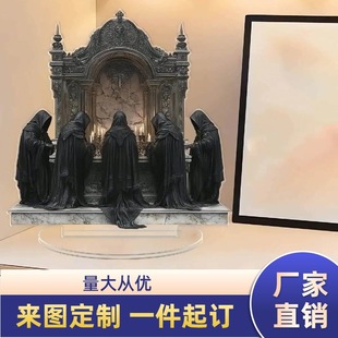2D flat gothic acrylic art statue stone altar and wizard halloween christmas indoor and outdoor decoration