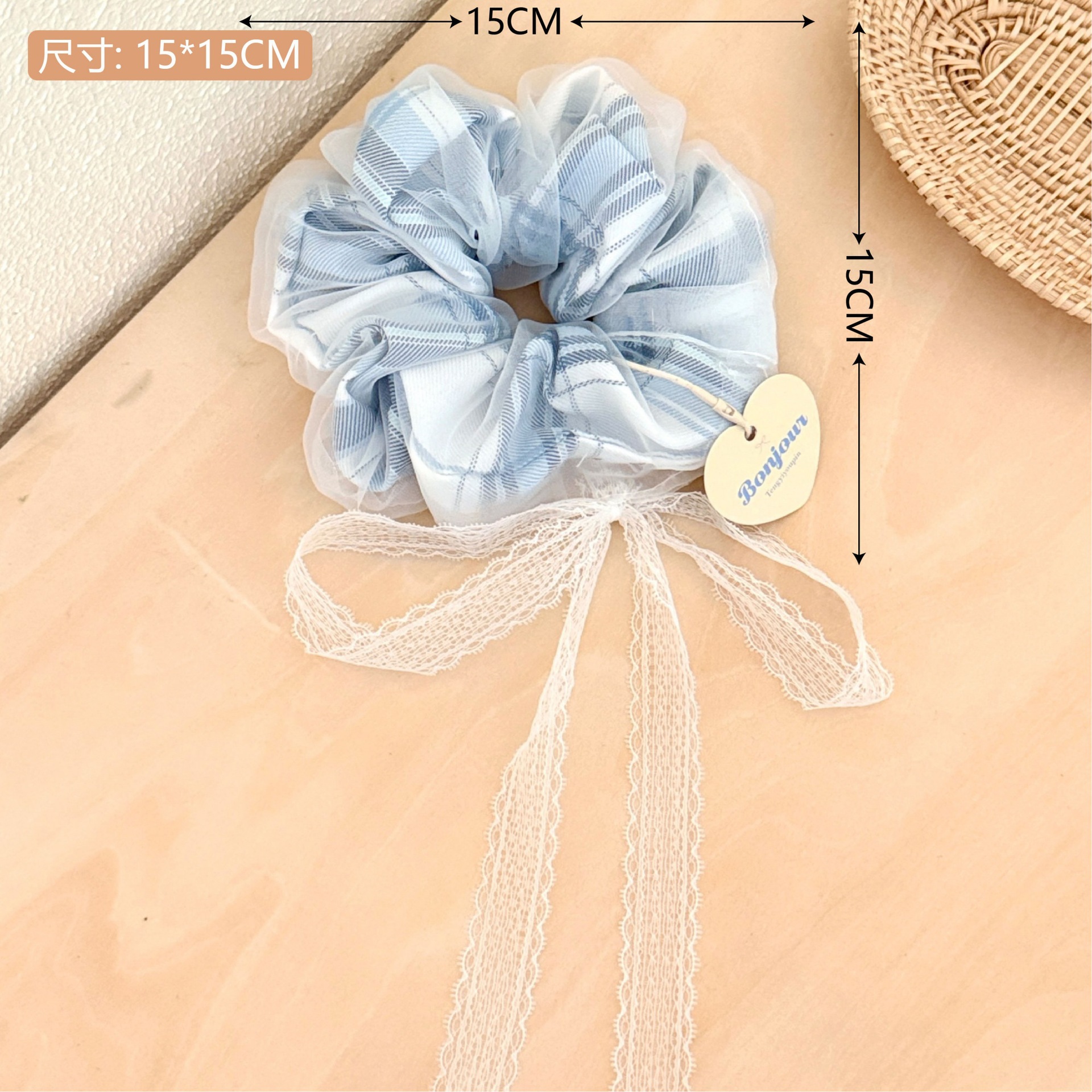 Nuevo borde de encaje retro, lazo para el cabello, sentido de alta gama, gran intestino grueso, corbata de otoño e invierno, cuerda para el cabello, cuerda para el cabello para mujeres, accesorios para el cabello al por mayor