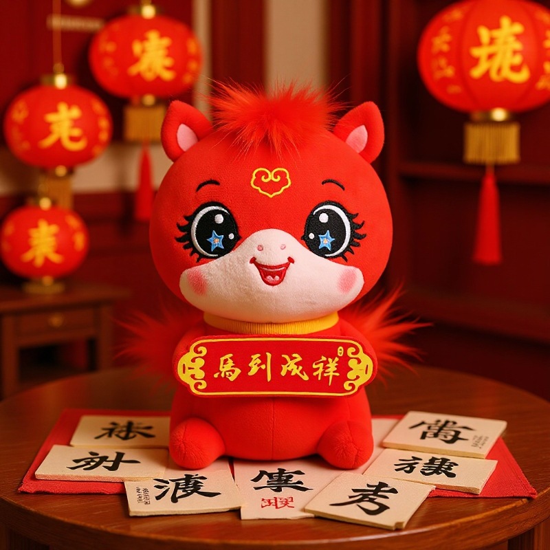 2026马年吉祥物公仔马上成功毛绒玩偶可加公司logo年会礼品马玩偶