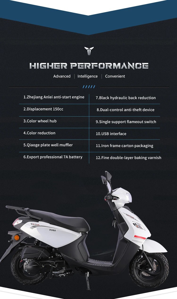 New Year's Eve Cross-Border Export Gog Motorcycle 150Cc Adult Oil Vehicle Fuel-Saving Scooter Can Be Wholesaled
