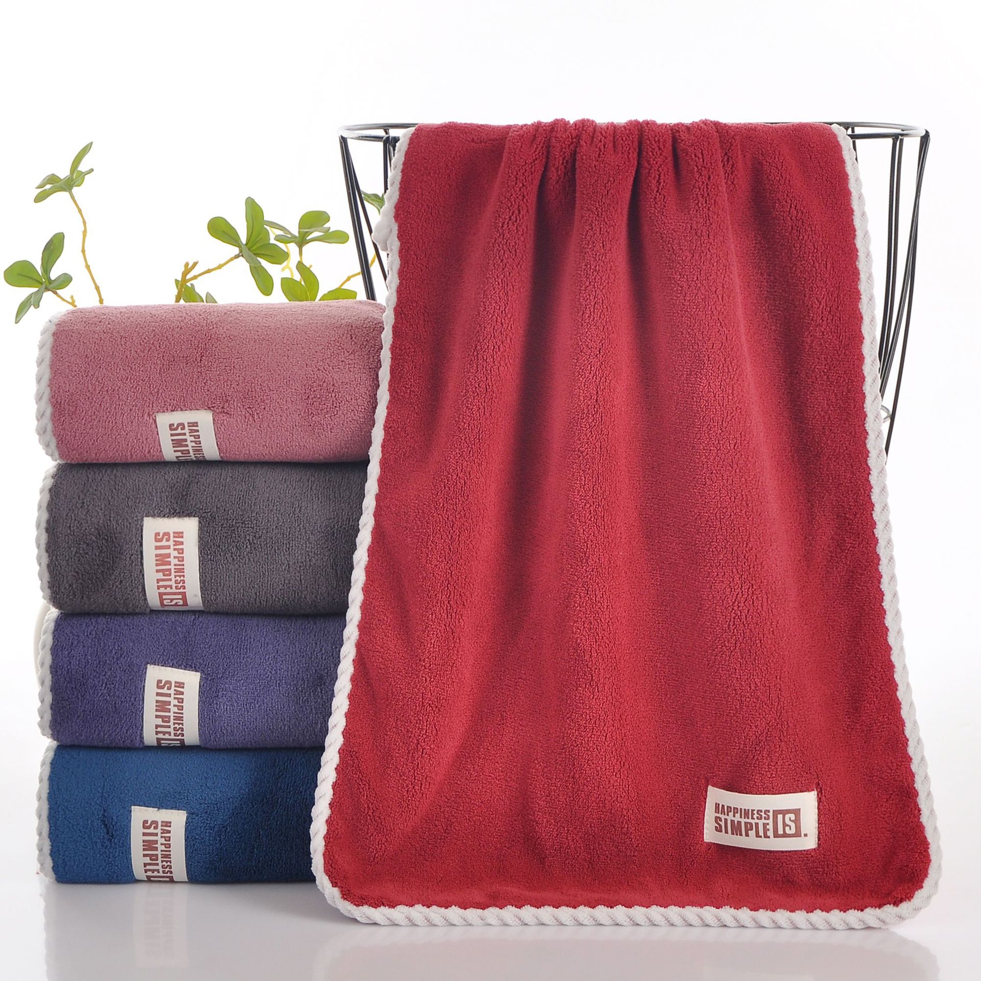 Soft beach coral bath towel