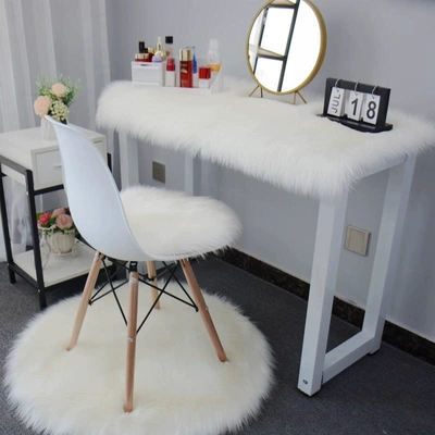Sofa Cushion, Girl's Room Rug, Full-Cover Commercial Carpet, Same Style as Bedside Carpet, Company Full-Cover Carpet, Hotel Entrance Carpet, Dajiang Carpet (Car Carpet) - white-3535cm-round