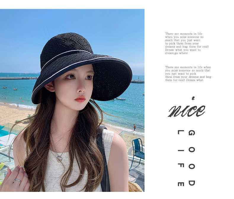 Knitted Open Top Visor Hat For Women Breathable Sun Protection_voghion.com