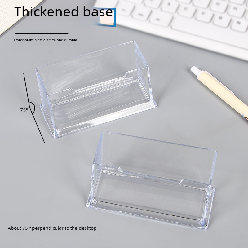 (2개) 사무용품 플라스틱 명함 케이스 창조적 인 투명 아크릴 데스크탑 저장 카드 케이스 명함 홀더 문구 도매
