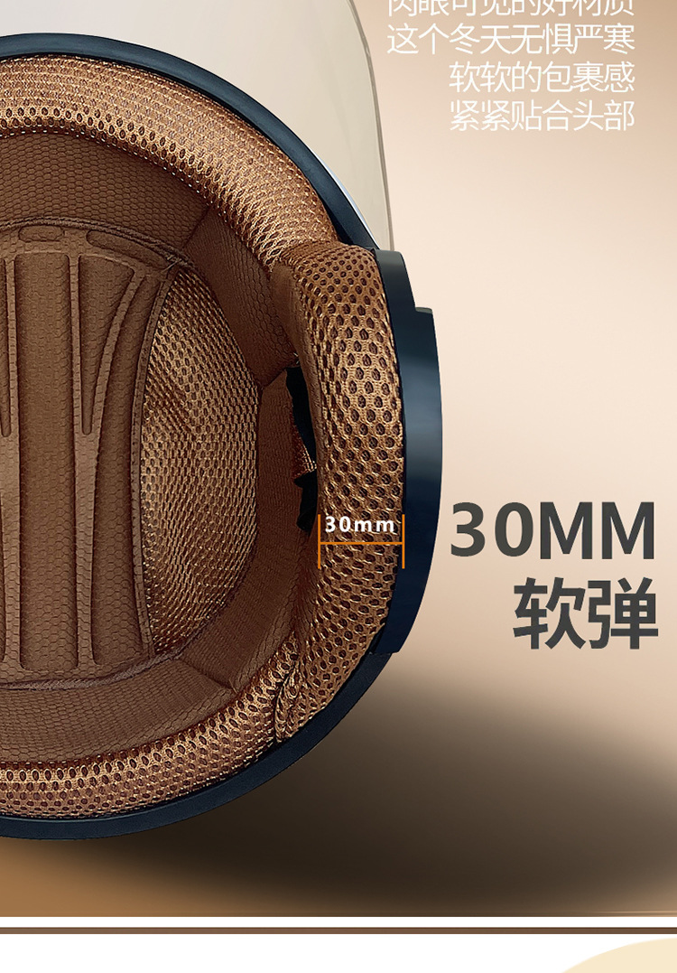 Autumn and Winter 3C Certified Electric Vehicle Helmet Motorcycle Helmet Unisex Warm and Cold-Proof Personalized High-End Half Helmet