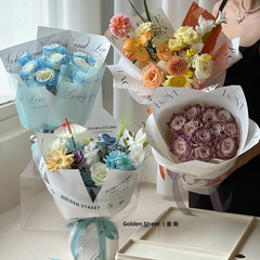 Sparkling Fashionable Online Popular Paper Rose Bouquet Package Flower Material English Kraft Paper Fresh Flower Wrapping Paper Florist Supplies