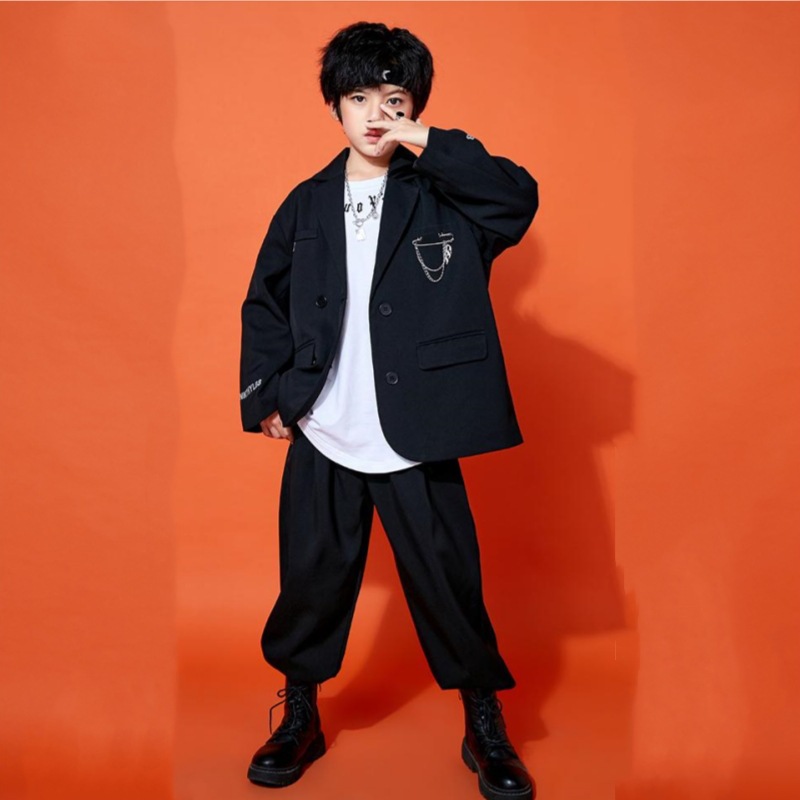 Boys suit 2025 children's autumn suit Korean version casual fashion boy fashionable performance street dance clothing trend
