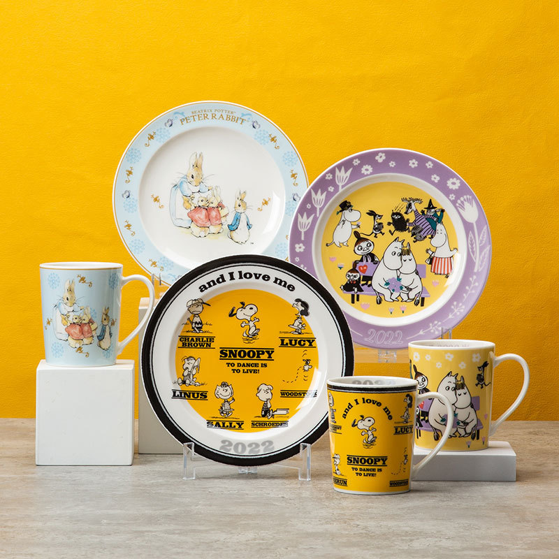 Japan Imported Snoopy Rabbit 2022 Commemorative Edition Cup and Plate Series Gift Box Ceramic Cup and Plate