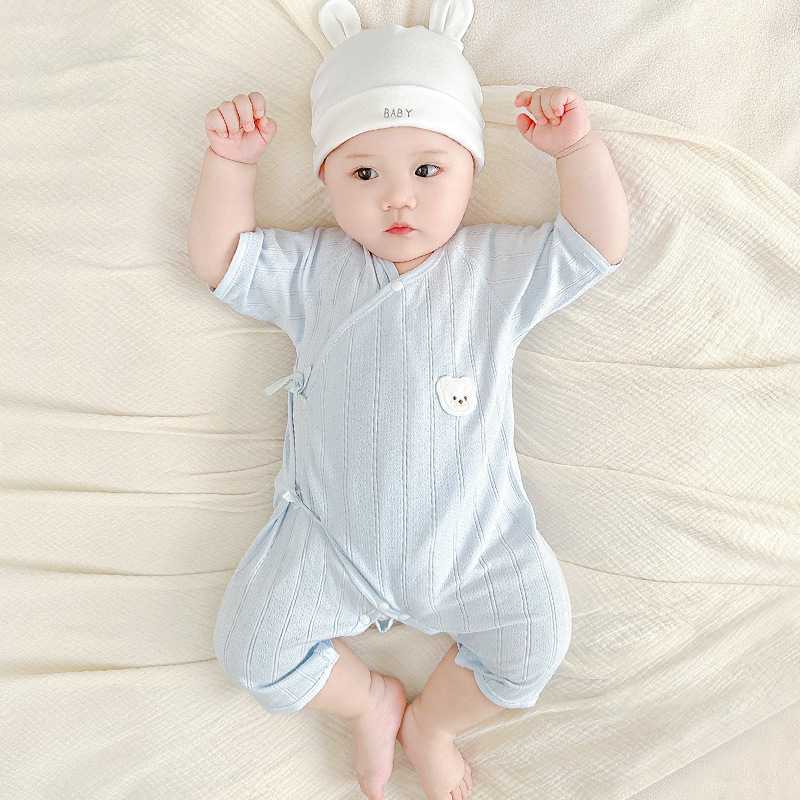 Baby summer jacket, ropa de recién nacidos, delgada, monje de manga corta, niñas y niñas, pijamas de verano para bebés image 10