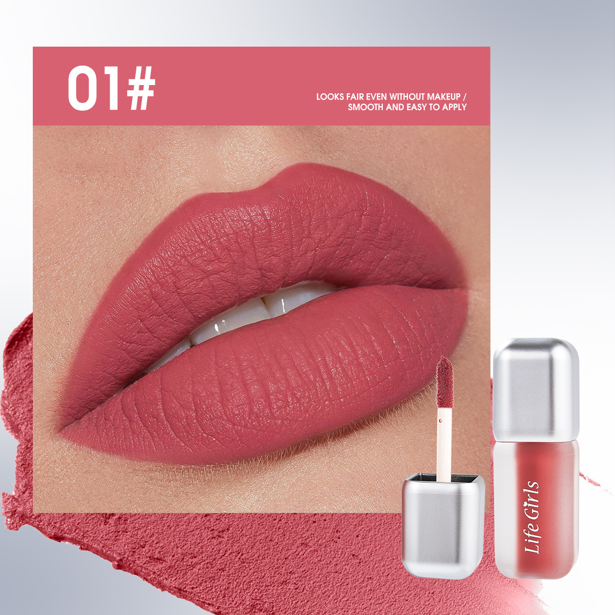Life Girls Small Silver Tube Matte Lip Gloss esmaltado labial niebla mate lápiz labial