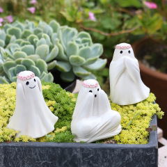 ハロウィン樹脂ゴーストセット 3 つの装飾品ゴーストフェスティバルガーランドゴースト樹脂装飾品ホームクリエイティブ装飾在庫あり