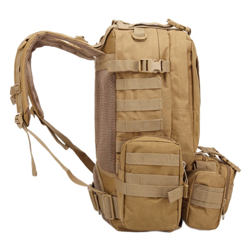 Mochila de montañismo combinada para exteriores de gran capacidad, mochila multifuncional, mochila táctica de viaje de camuflaje militar de tela Oxford para hombres