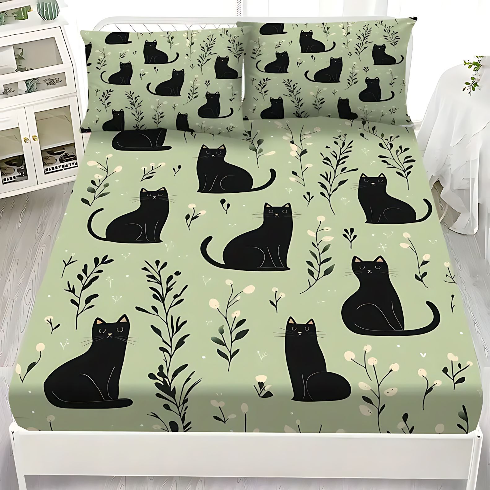 TEMU / JIT dibujos animados transfronterizos gato negro de alta definición impresión digital kit de la fuente del fabricante de la foto puede ser fijado