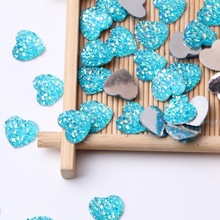 严选闪亮幻彩晶簇12mm40颗平背满天星桃心手工diy爱心彩色配件