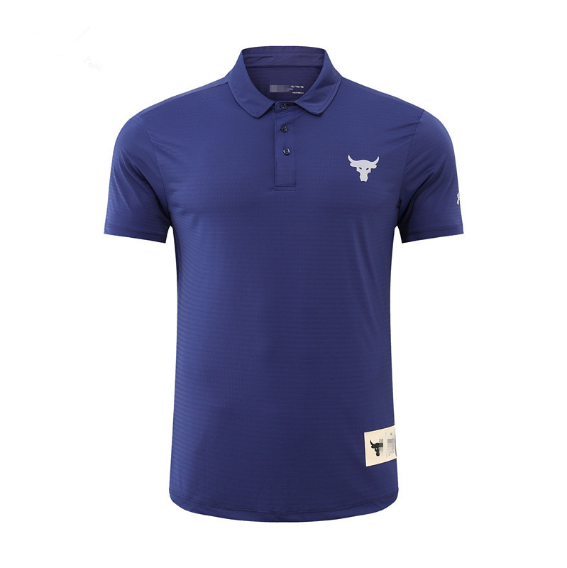 Brand Sports Short-Sleeved Cow-Head Polo Shirt Golf Clothing Men's Running Top Outdoor Slim Fit Quick-Drying Brand Sports Short-Sleeved Cow-Head Polo Shirt Golf Clothing Men's Running Top Outdoor Slim Fit Quick-Drying