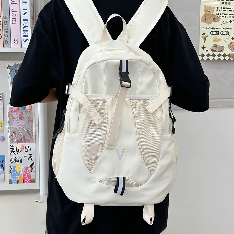 2024 mochila escolar para estudiantes universitarios nueva mochila simple de gran capacidad ocio al aire libre mochila ligera de secundaria al por mayor