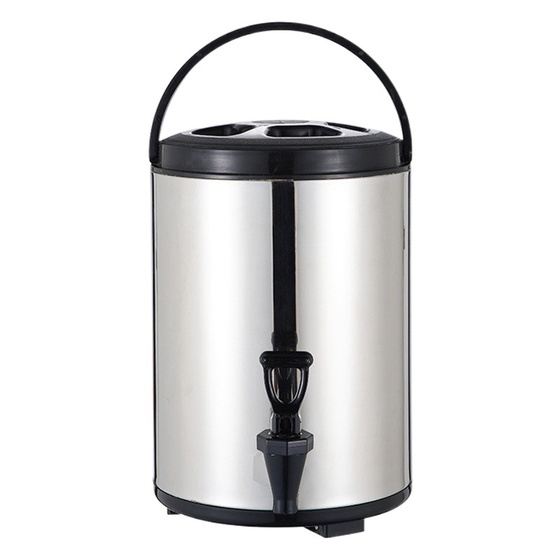 Té de leche de acero inoxidable barril aislado leche de soja jugo de café agua hirviendo Cubo de té caliente y frío puesto de doble uso transfronterizo de gran capacidad
