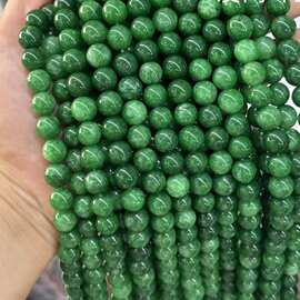 甘青色飘花玉髓diy圆珠散珠手工串珠优化天然石饰品配件工厂直销