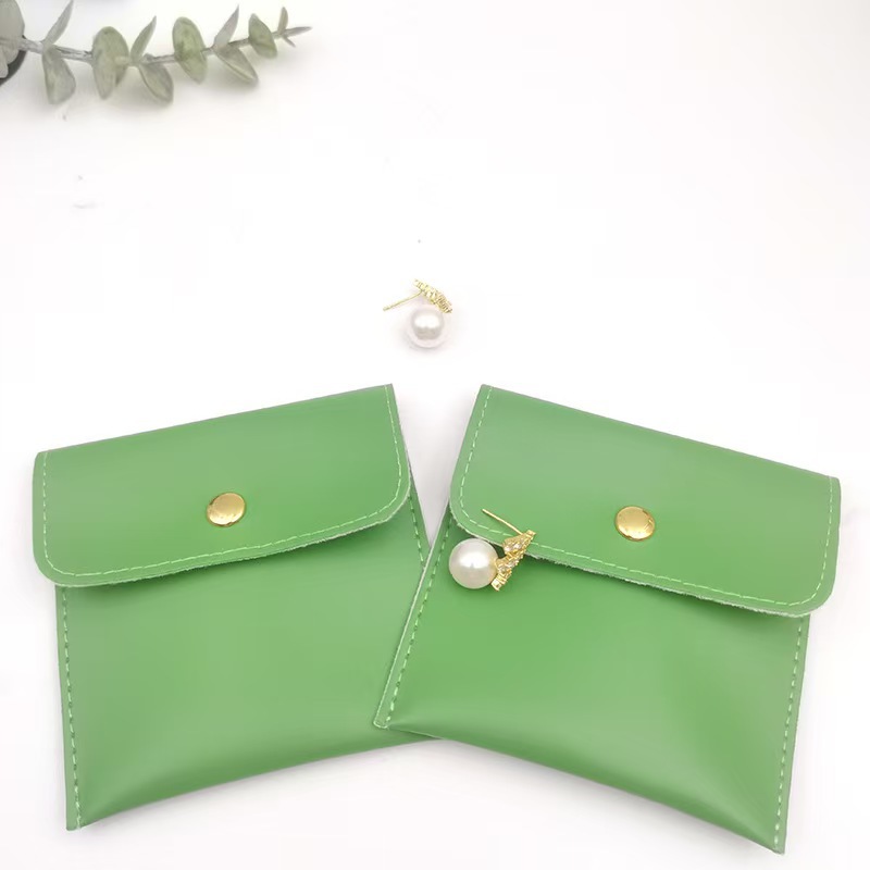 可定制马卡龙系按扣翻盖收纳袋耳钉戒指项链手镯珠宝精致包装袋