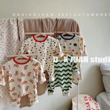 韩版儿童家居服套装秋冬宝宝保暖内衣中小童长袖睡衣现货一件代发