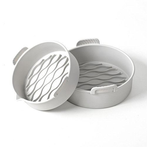 New thickened air fryer silicone baking pan silicone air fryer foldable cake baking pan barbecue plate mat