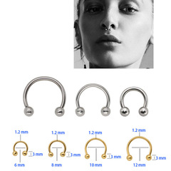 316L stainless steel piercing jewelry round ball C-shape horseshoe ring nose ring