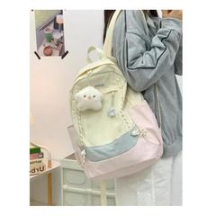 韩系ins撞色拼接双肩包女轻便百搭初中生高中生书包大容量旅行包