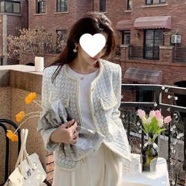2026春秋新款女装小香风外套小众气质短款百搭上衣法式花边名媛潮
