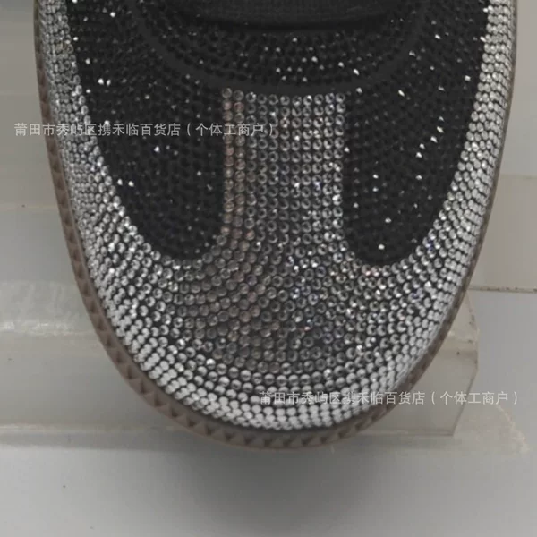 Original High-Quality Samba Casual German Training Sneakers with Full Rhinestones, Model Ih9052 Ih9055, White