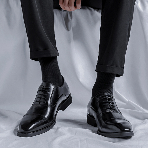 Three-joint men's leather shoes business casual formal men's shoes British suit shoes men's groom's wedding shoes 8038-R