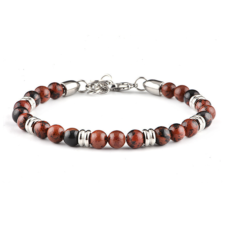 Stainless steel 6mm picture stone bracelet European and American jewelry handmade Amazon cross-border supply