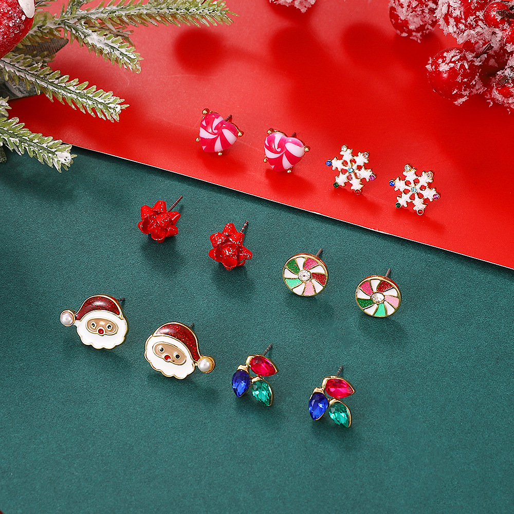 18g Weight Christmas Festival Women's Gender Cute Style Cute Earring Sets 4