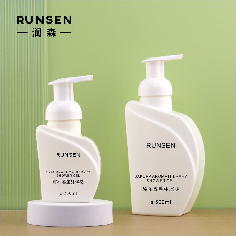 HDPE250ml樱花香薰按压泡沫沐浴露量装500ml洗面奶分装塑料泡沫瓶