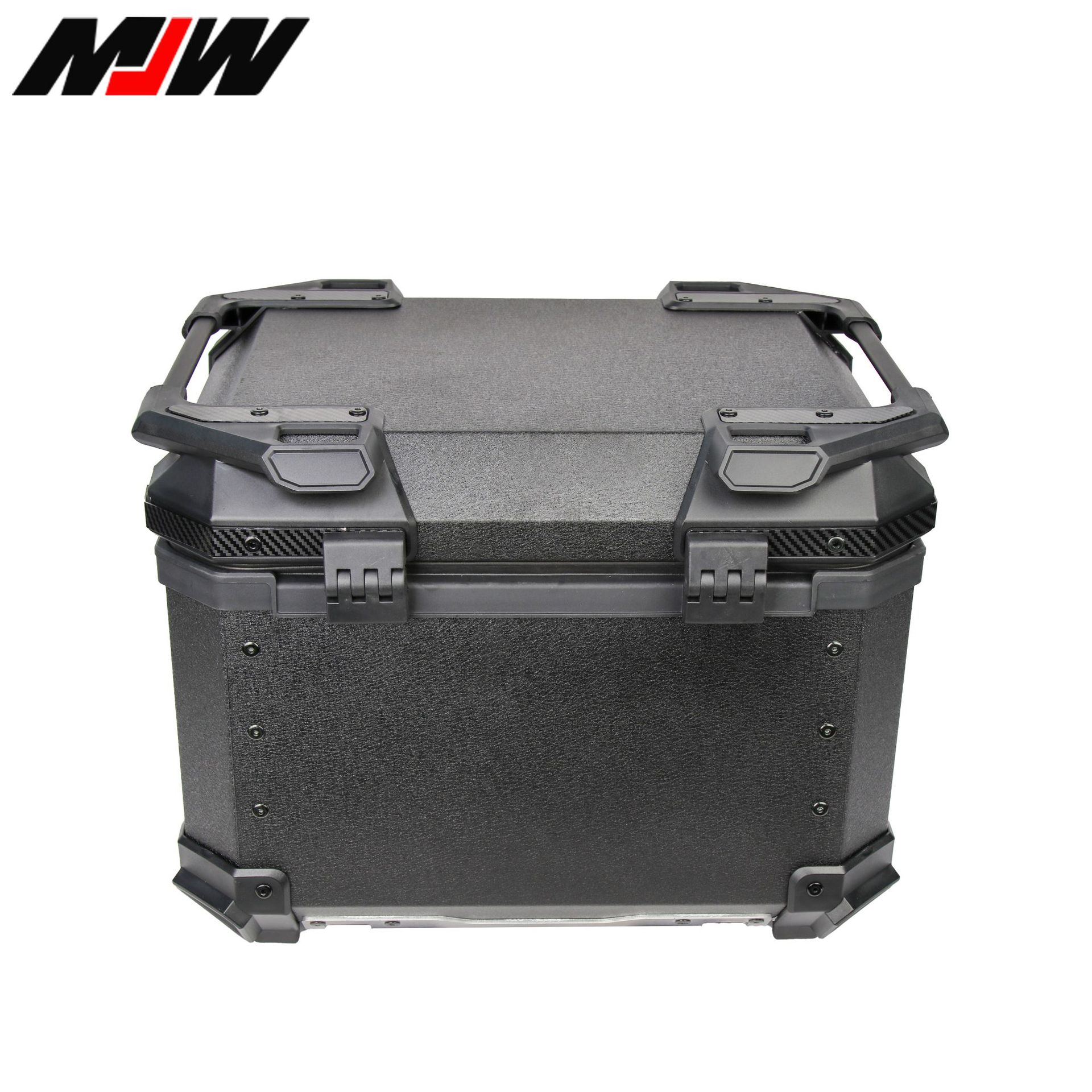 45L motocicleta de aleación de aluminio impermeable estampado negro caja trasera noveno ternero caída caja trasera coche eléctrico maletero