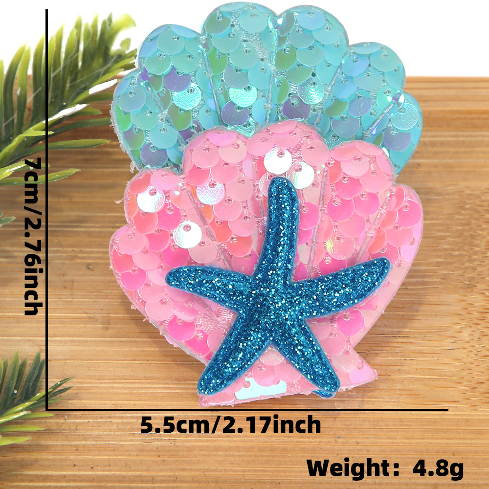 Cartoon shell starfish clip de pelo tema mar decoración de fiesta de cumpleaños clip de pelo borde clip de sequela clip de pelo