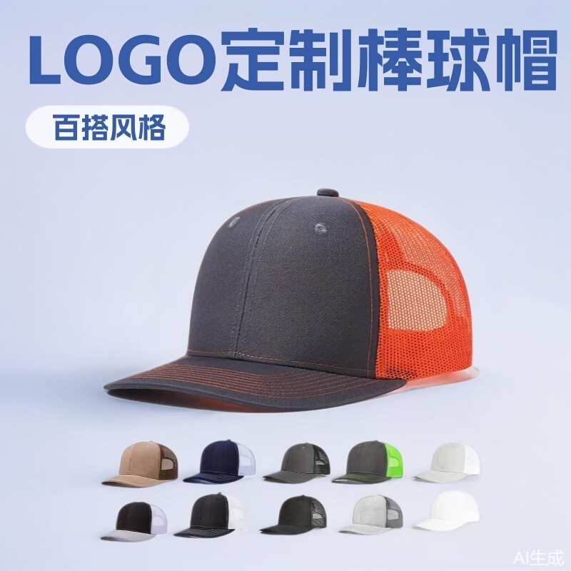 Customized Baseball Cap, Peaked Cap, Embroidered Printed Logo Advertising Cap, Sponge Mesh Cap, Pure Cotton Polyester Activity Cap