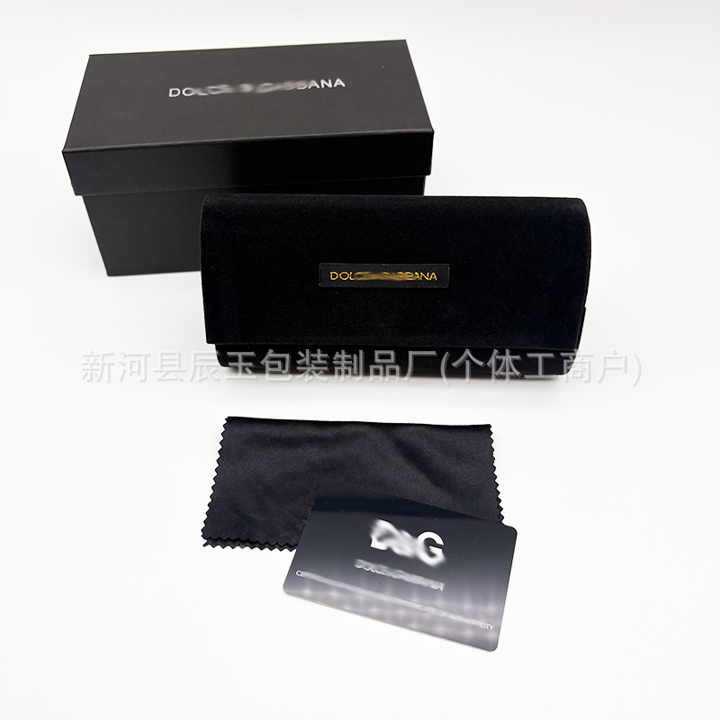 Wholesale in-stock DG high-end eyeglass cases, fashionable high-end sunglasses cases, complete set of sunglasses packaging boxes