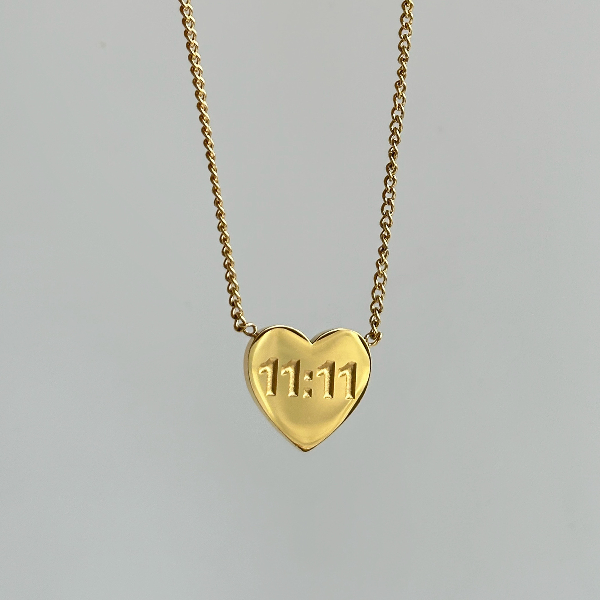 Collar Número de la Suerte 11, para Uso Superpuesto, Bañado en Oro