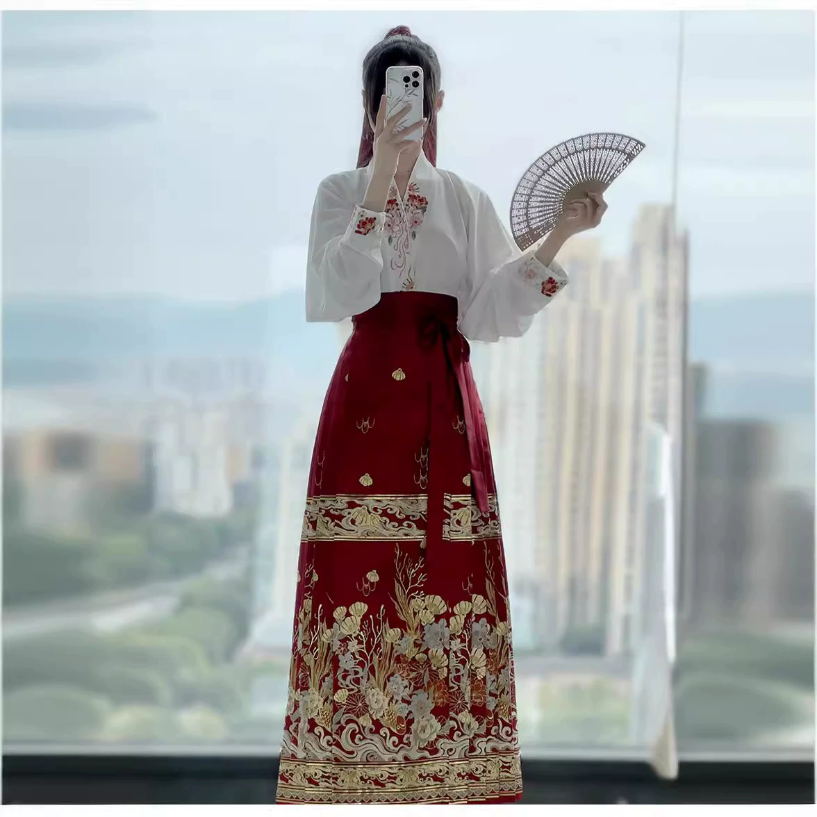 Новый высококачественный ткацкий золотой макияж, юбка с лапшой (русалка)