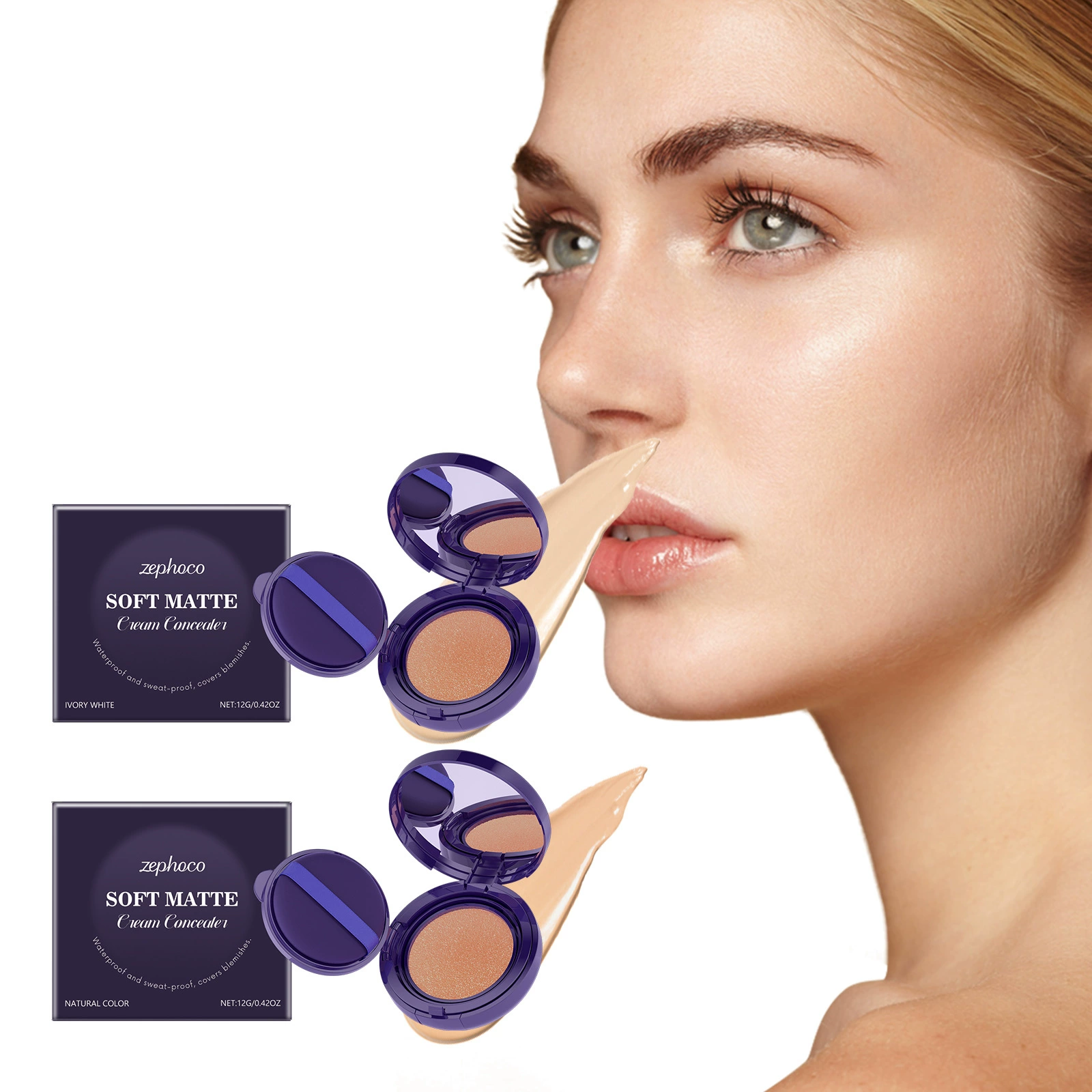 Увлажняющий консилер Zephoco на воздушной подушке, легкий и тонкий консилер, естественная посадка, модификация пор, подходит для различных воздушных подушек для макияжа.