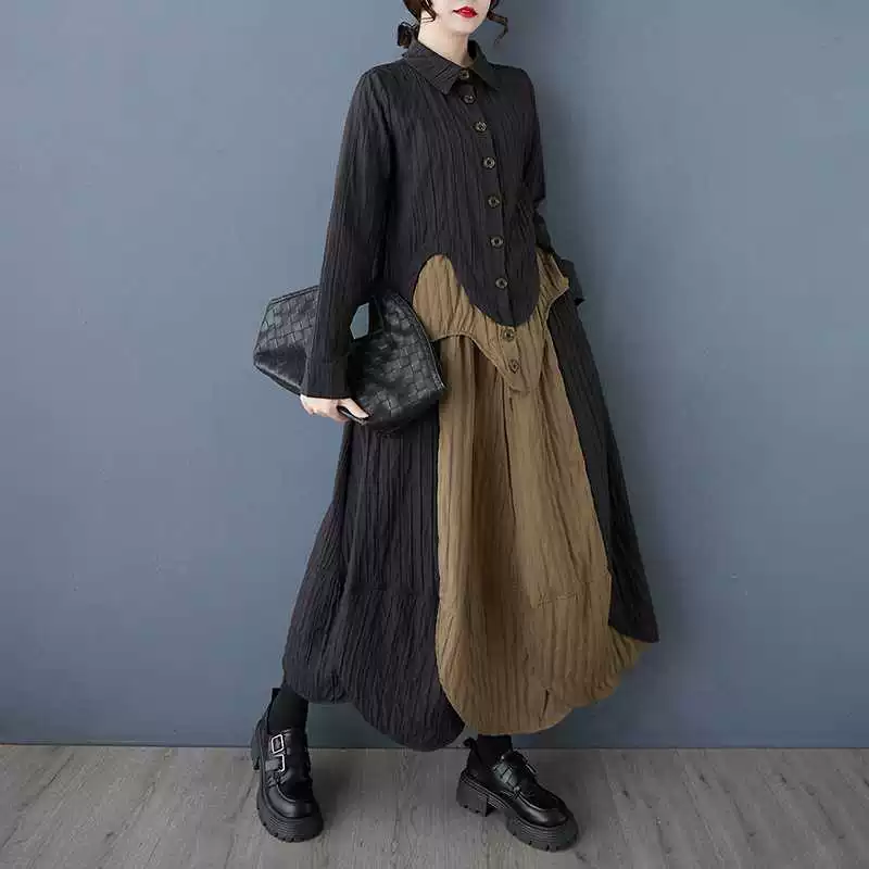 Весенняя рубашка и юбка, комплект, корейский стиль, эластичный пояс
