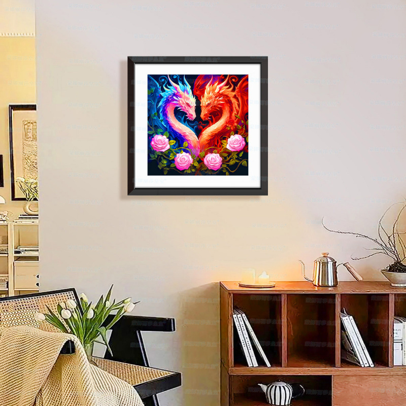 Mona Lisa Royal Crosspoint Concentric Dragon nuevo estilo moderno simple amor bendición sala de estar frontal bordado a mano image 2