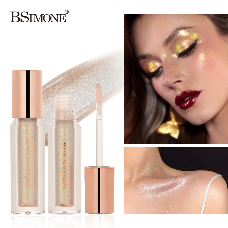 Exclusiva transfronteriza para destello nacarado líquido de resaltado líquido de brillo de gusano de seda acostado líquido de resaltado impermeable de larga duración sombra de ojos líquida monocromática