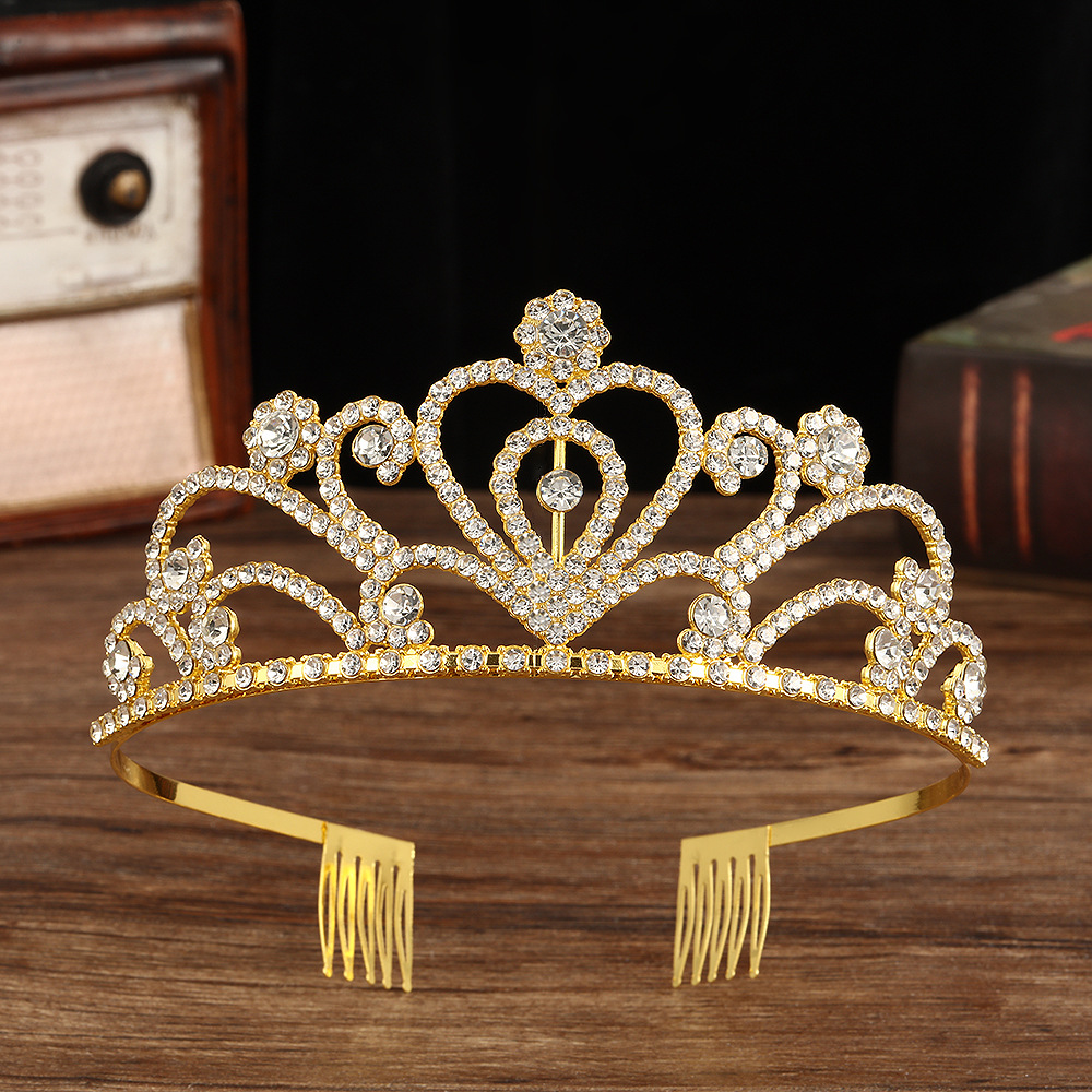 Corona de oro imitación kc + diamante blanco