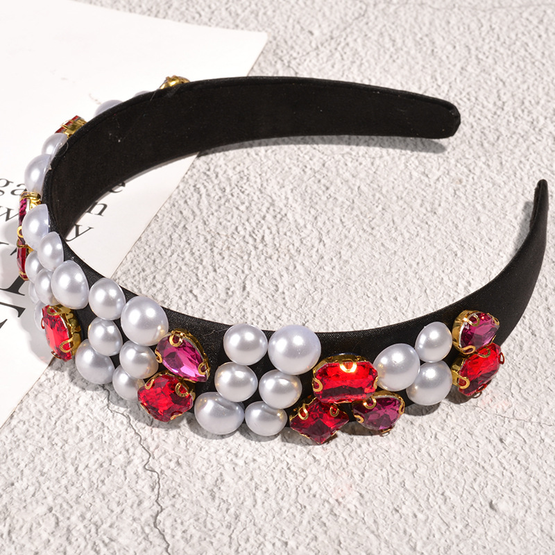 Diadema Barroca Retro Con Diamantes Y Perlas display picture 5